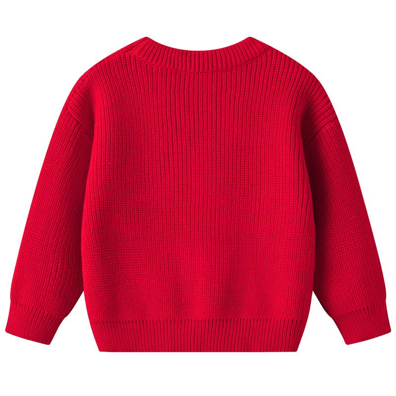 Autumn and Winter Hand-embroidered Love Baby Infant Base Knitted Sweater Birthday DIY Cotton Children's Sweater