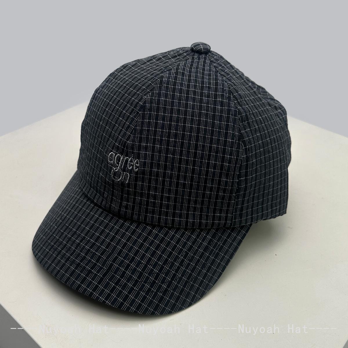 

New Men Women Korean Quick-Dry Embroidered Letters Baseball Hats Sunshade Plaid Versatile Niche Peaked Caps Fashion Casual Ins 58-61cm