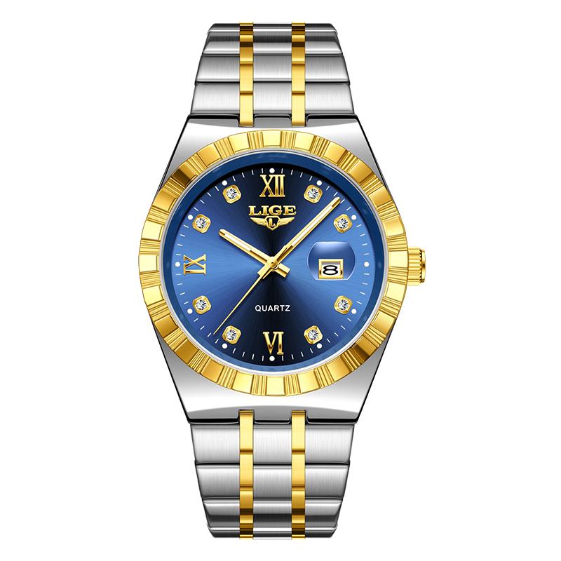 LIGE Damenuhr Quarz schlicht Luxus leuchtend Edelstahl Kalender wasserdicht Damenuhr Armbanduhr reloj