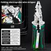 10 In 1 Folding Stripping Pliers with Voltage Tester Scissors With Electricity Measurement Function Wire Pliers Hand Tools