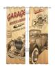 Alphabet Car Machinery Vintage Car Retro Tulle Sheer Window Curtains for Living Room Bedroom Voile Organza Curtains Drapes