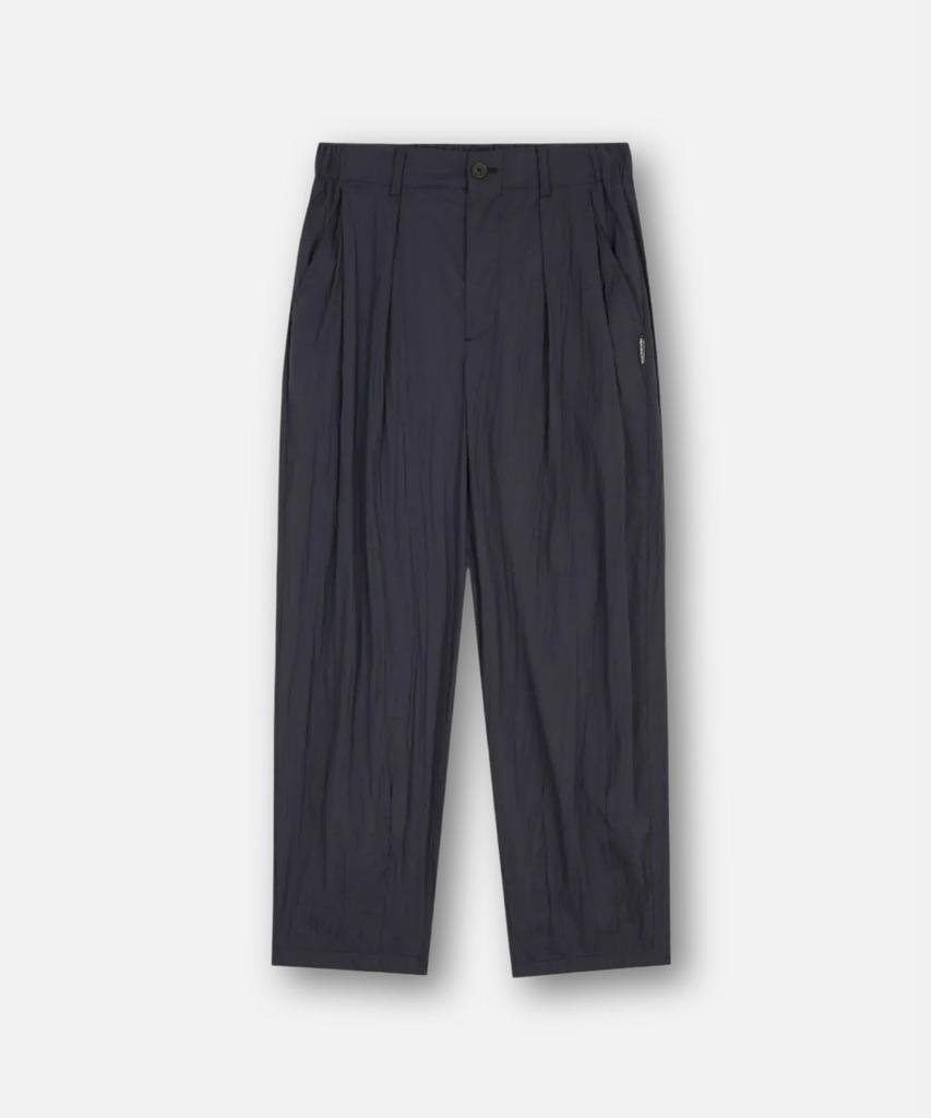 Kodeumopeu Utility Air Crease Wide Elastic Waist Pants Dark Grey