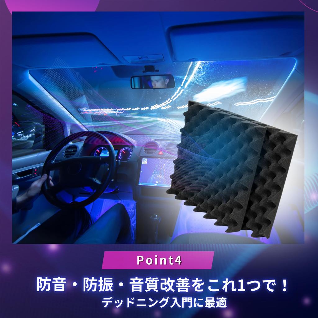 Archnote Material for Car Set of 4 2 Speaker Sound-Absorbing Speakers, Sound-Dampening Sponge, Sound-Absorbing Panels, (2 Panels, Panels)
