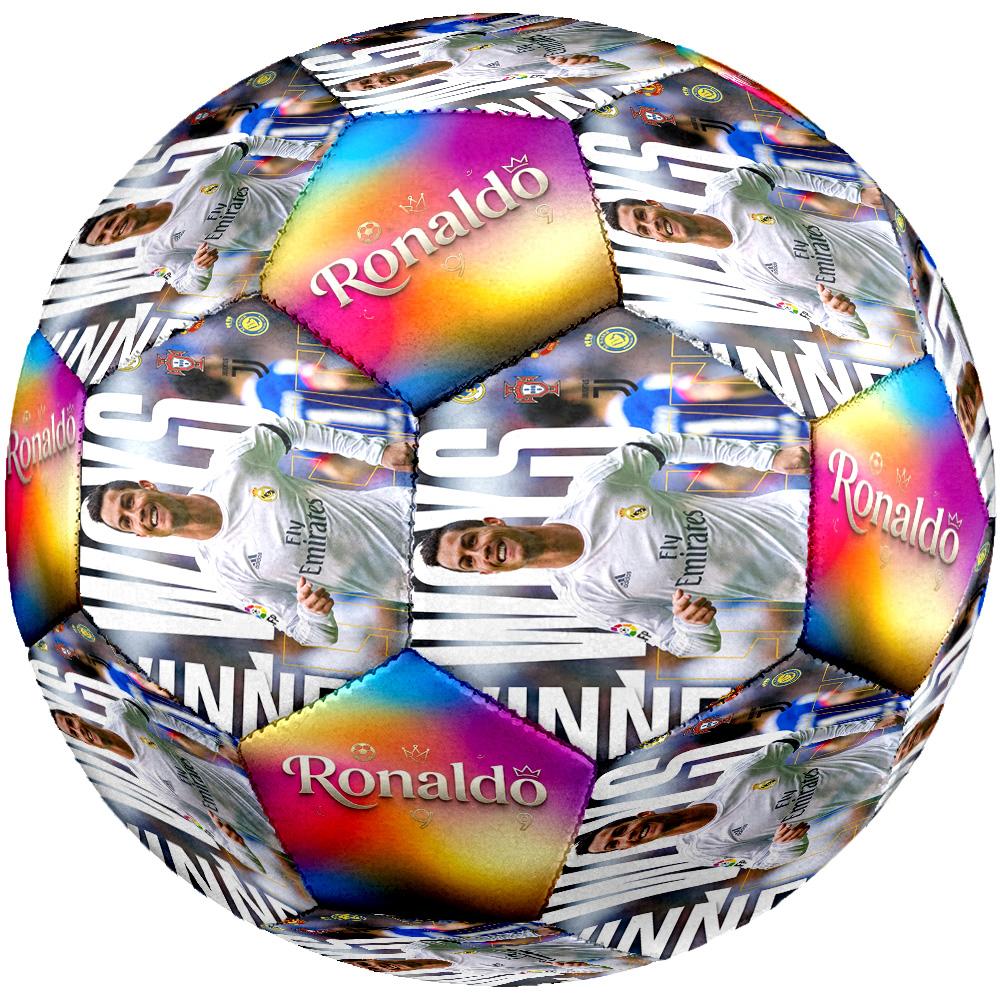 Ronaldo's Superhero Flames Soccer Ball Size 5 Football Machine-Stitched Indoor/Outdoor Training and Matches perfect gift for sports enthusiasts