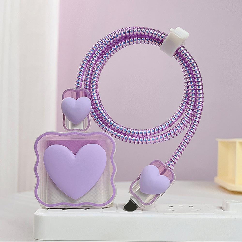 Geeignet für Apple Datenkabel Schutzhülle Ladegerät 20W Schnellladung bruchsicher Kabelaufwickler Niedliches Blume Tier Fortgeschritten