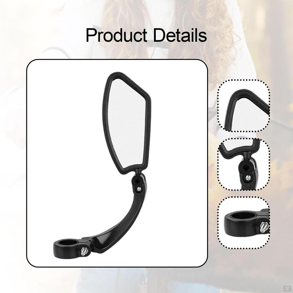 Bicycle Mirror Rear View Wide Angle Stainless Steel Rotatable for Handlebars