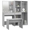 Vidaxl Dressing Table Set with LED Lighting, Sonoma Oak Grey