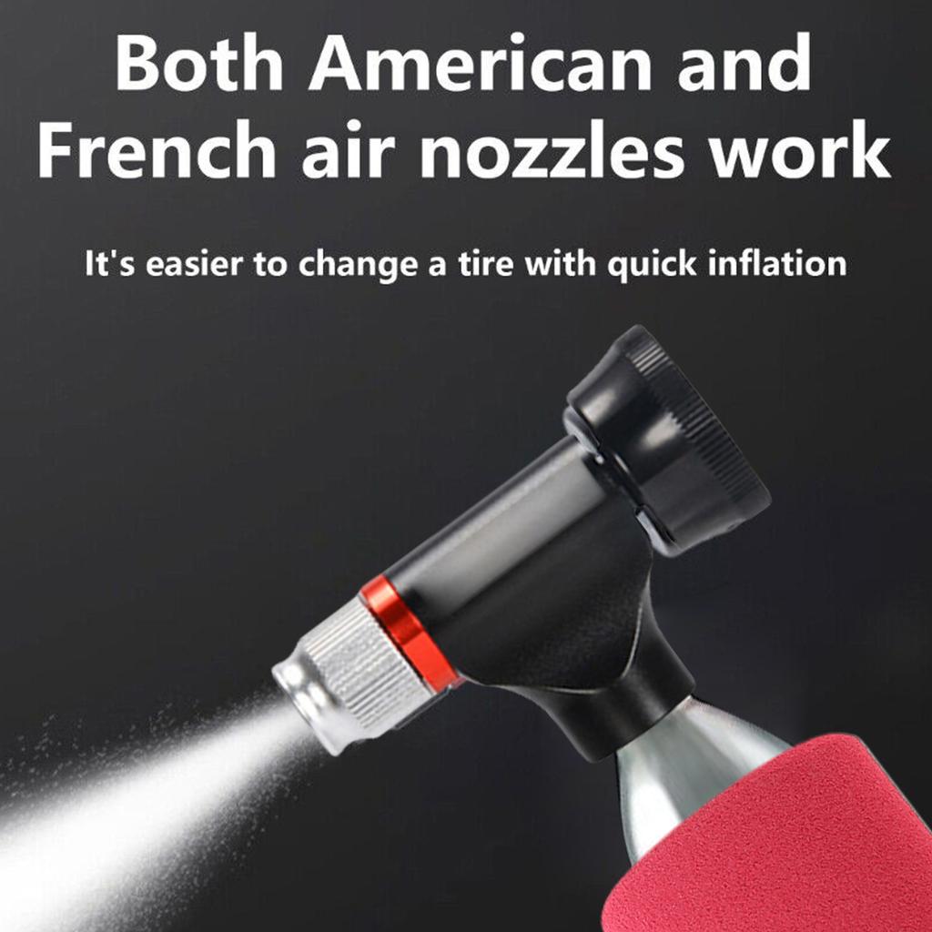 Road Bike CO2 Inflator Head Bike Inflation Valves Head Replacement Inflation Nozzle Bike Fast Inflation Accessories