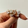 Yori White Colorful Shiny Cubic Zirconium Metal Geometric Creative Ring Women Daily Fashion Jewelry Accessories Gift
