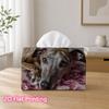 1pc 2D Flat Printed 17.78X10.92X12.95 Cm Tissue Box Cute Puppy Resting In a Cozy Blanket Suitable for Home, Office, Vehicle, And Party Settings CC608L