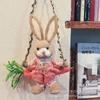 Handmade Woven Straw Rabbit Swing Ornament Rustic Boho Hanging Home Centerpiece Christmas Easter Gift For Kids Couples Cozy