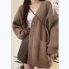 Koreanischer Strickpullover Damen Herbst Winter Oberbekleidung Lockerer Cardigan Mantel Lässige Übergroße Strickjacke