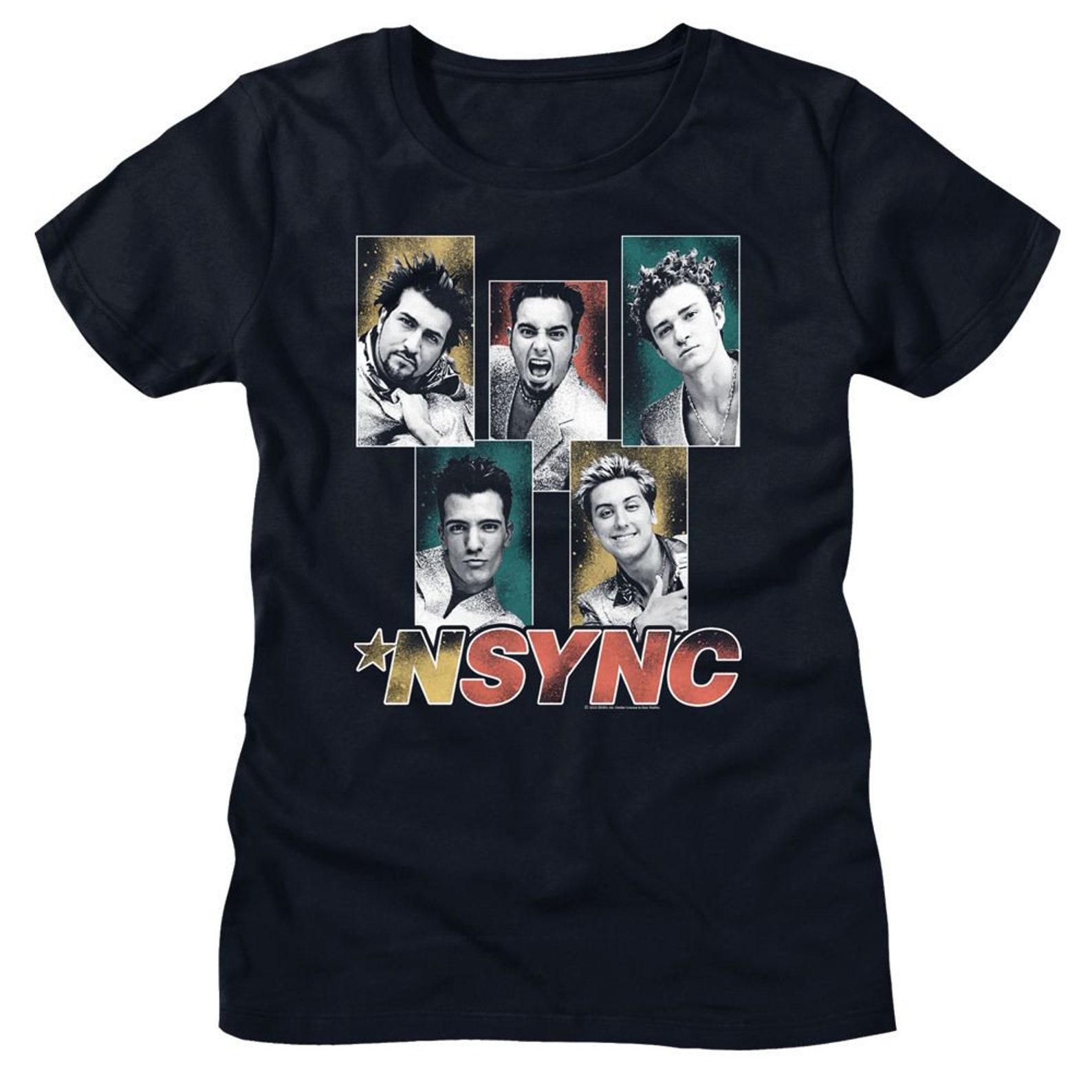 NSYNC Sparkly Boxes Ladies Navy Women s T-Shirt 4XL