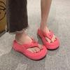 Pentagram flip-flops women wear new non-slip beach shoes in summer, heightened thick-soled cool slippers