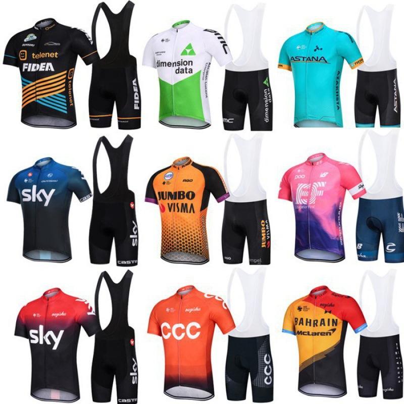 SKY Tour de France Tuta da Ciclismo con Bretelle Manica Corta Edizione di Squadra Tuta da Ciclismo Sportiva da Esterno Copertura a Manica Corta
