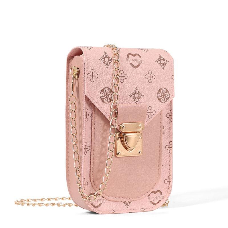 Printed Phone Crossbody Bag Versatile Women's Chain Strap Purse