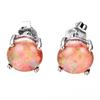 Opal Schmuck Geometrische Sterling Silber Stecker Ohrringe Für Modebewusste Frauen