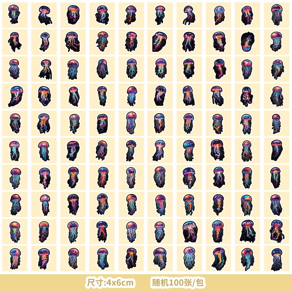 50/100 Sheets of Marine Series Stickers Mobile Phone Water Cup Waterproof Decorative Stickers Children's Hand Account DIY Stickers