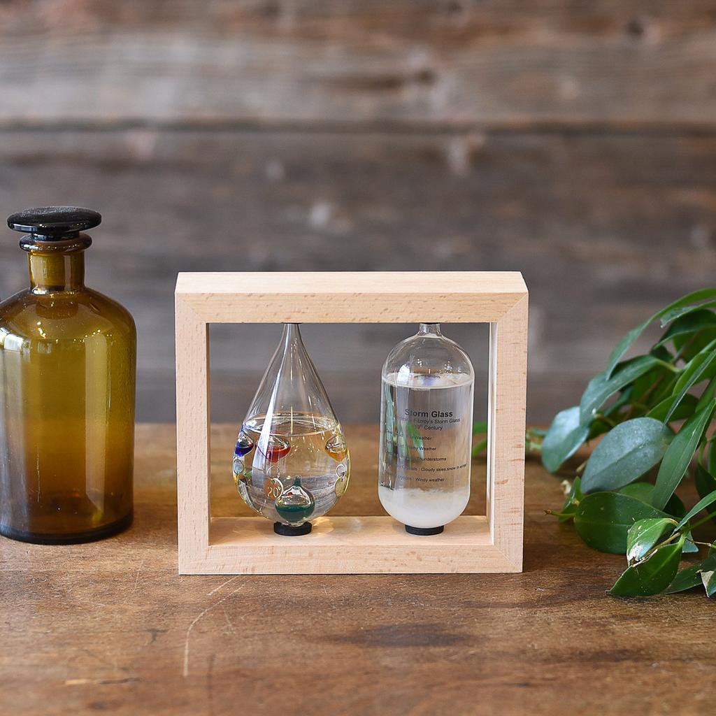 Chaya Sangyo Thermometer/Hygrometer, Beige, Height 14.5cm X Width 17.5cm X Depth 6cm