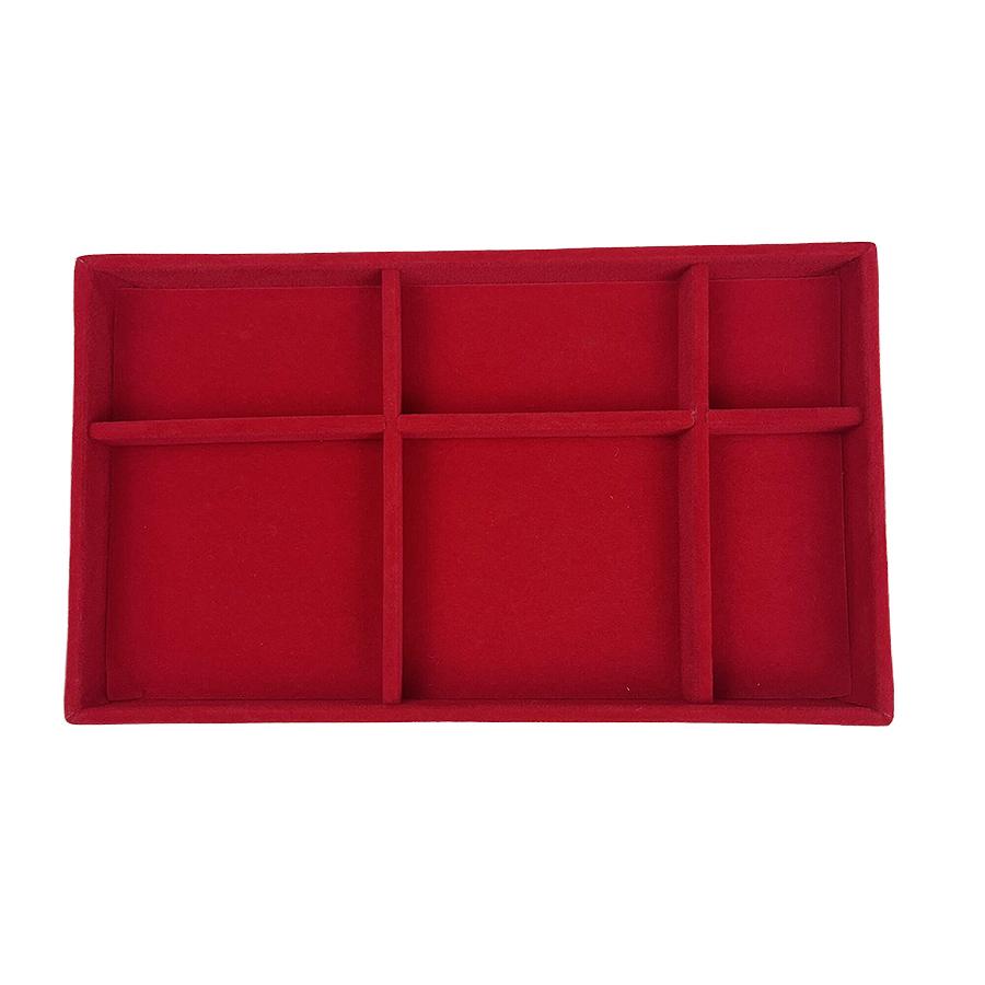 1PC, Flocking Jewelry Box Jewelry Tray, Color: red