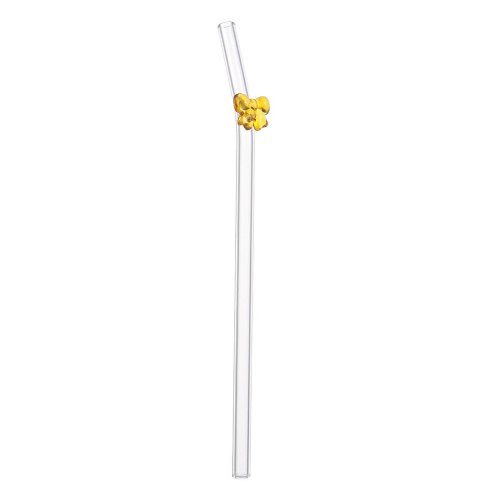 Juice Milk Drinking Butterfly Glass Straws Transparent Reusable Drinking Straw Washable Juice Drink Blender Stick