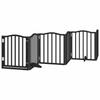 9 Piece Foldable Black Dog Gate 450 cm Poplar Wood