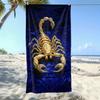 Luksusowy Złoty Skorpion Ręcznik Plażowy Mikrofibra Niebieski Znak Zodiaku Ręczniki Kąpielowe Fajny Zwierzęcy Koc Podróżny Duży Szal do Pływania