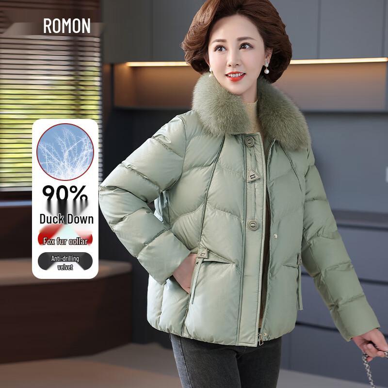 

Женская короткая куртка Luo Meng с воротником из лисьего меха, 90% утиного пуха L