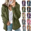 Women's Plaid Zipper Loose Plush Casual Jacket