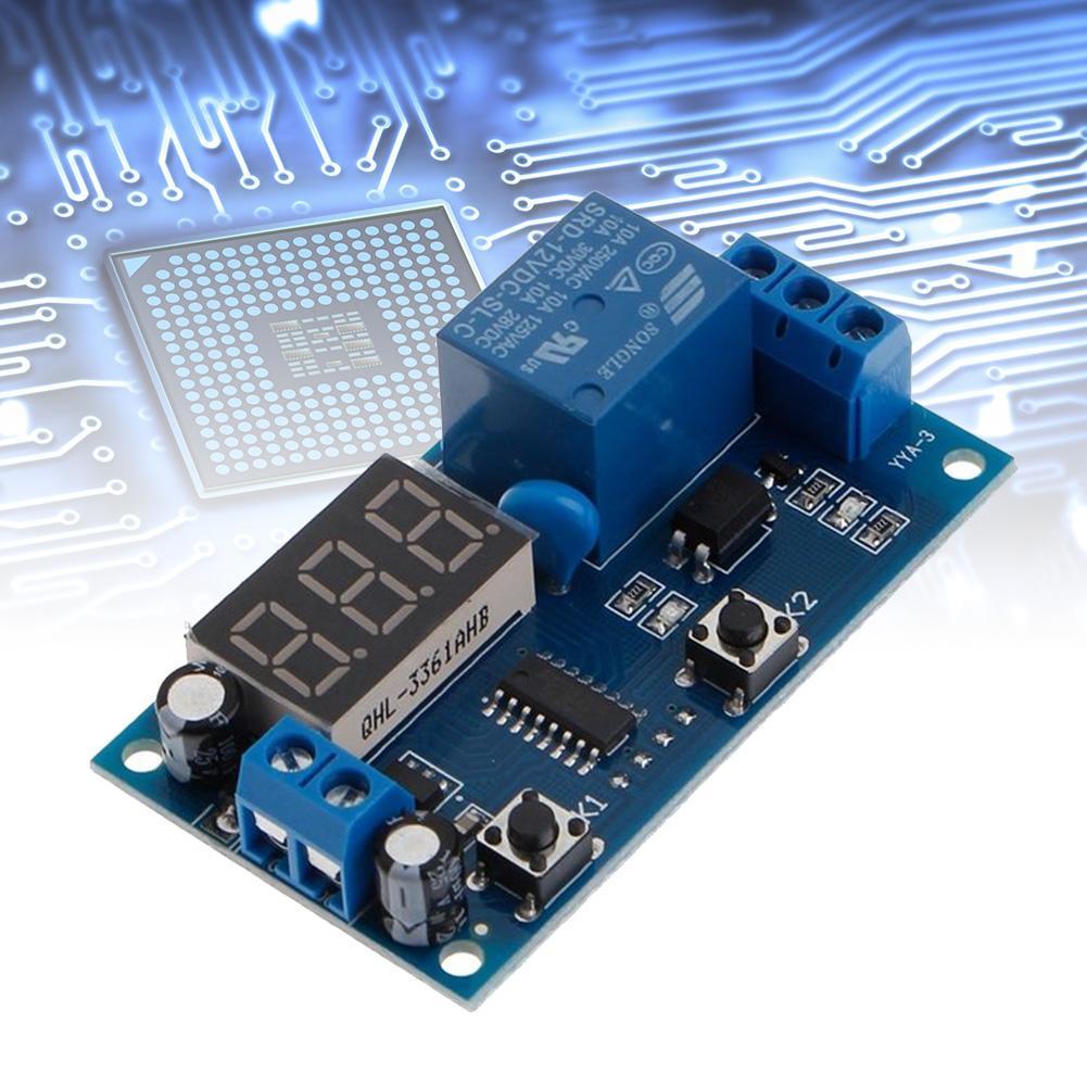 DC Self-lock Relay PLC Cycle 12V Multifunction Timer Module Delay ...