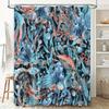Underwater World Shower Curtain Blue Coral Jellyfish Print Home Decor Waterproof Bath Liner For Bathroom Decoration 69X72 Inches