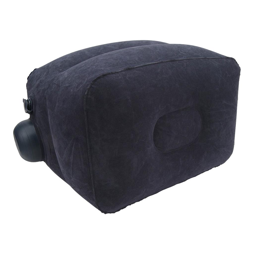 Foot Rest Pillow Inflatable Two Layer Single Air Valve PVC Flocking Portable Reducing Fatigue