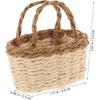 Totority Miniature Woven Basket for Dollhouse Realistic Handheld Prop for Home Decor Crafts and Photography Mini House Supplies Color