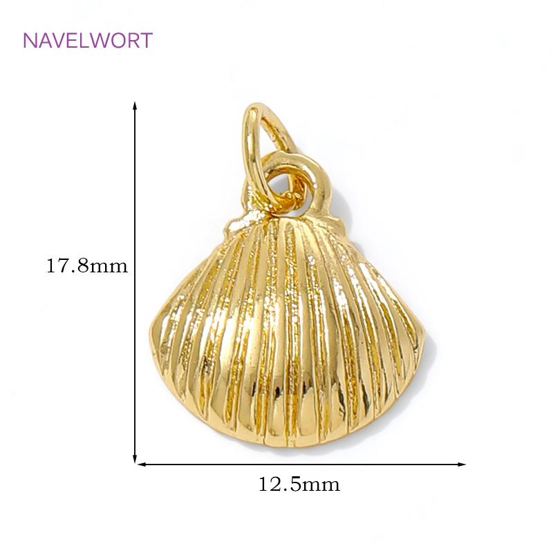 

18K Gold Plated Brass Shell Shape Charm Pendant For Necklace Making,Charms For Jewelry,DIY Earrings Supplies,Jewelry Accessories 2 pieces