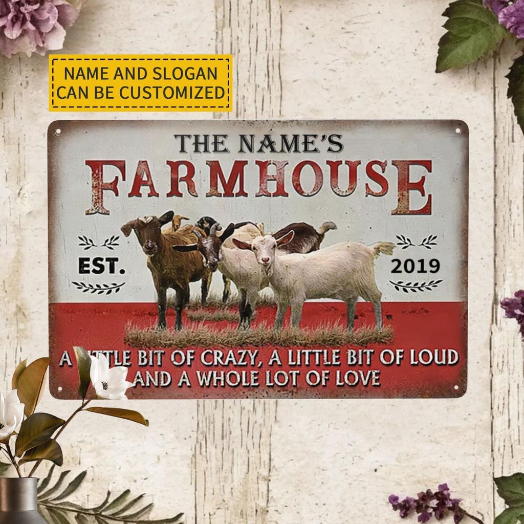Personalized Custom Goat Farmhouse Metal Wall Art Indoor Outdoor Home Decor For Decoration Only