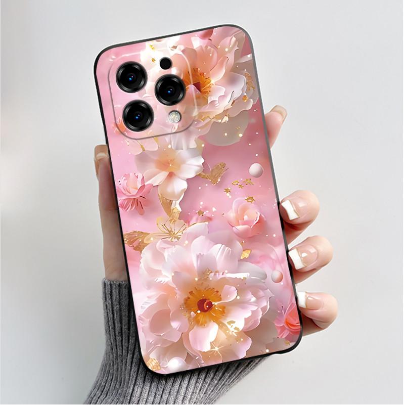 Printed Phone Case For DooGee N55/N55 Plus/N55 Pro Funda Capa Soft Silicone Black Shell Cover Cute Flower Cartoon Casing Coque