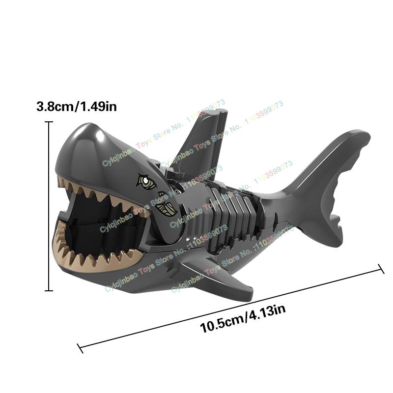 AN001 AN002 Cartoon Boy Accessories Toys Moc Building Blocks Sharks Snow Monsters Creative Model Puzzle Toys Christmas Gifts