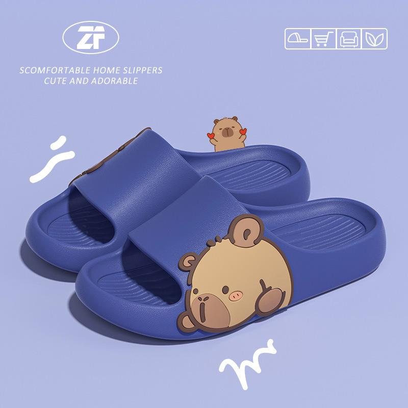 Fashion Capybara Women's Slippers 2025 Fashion Cute Comfortable Home Casual Shoes Non-Slip Bathroom Sandals Cartoon Outdoor Beach Shoes