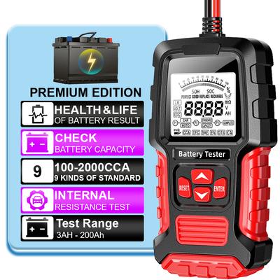 Testeur de batterie de voiture numérique LCD, outil de diagnostic de mesure universel pour véhicule, camion, moto, SUV, test de batterie au plomb 12 V 24 V