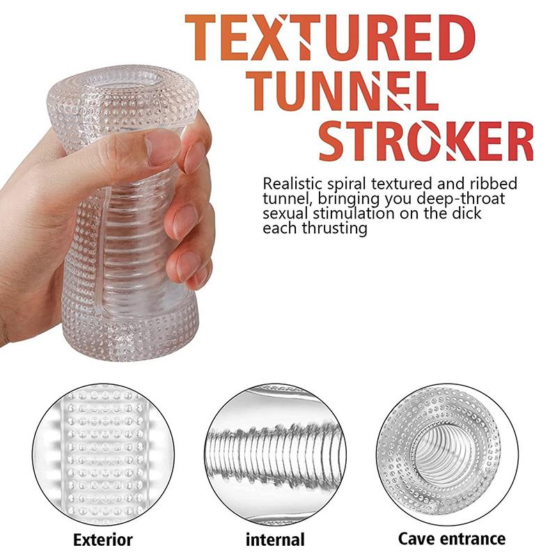 1Pc 12cm Male Masturbator Transparent Jelly Artificial Vaginal Real Pussy For Men Penis Exerciser Cock Enlarger Sex Toys