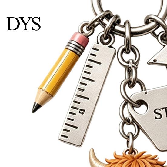 Students Backpack Charm Holding Book Highland Cow Keychain, Cattle Keyring Pendant, Handbags Keychain Decorative Charm, Back to School Gift