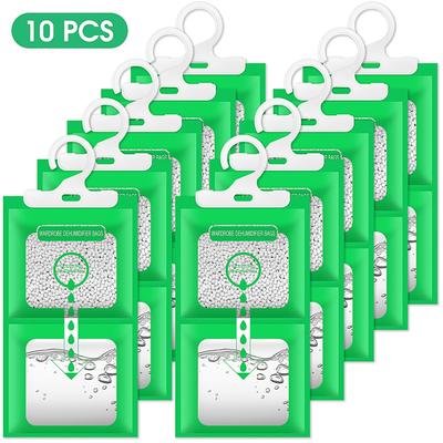 Assorbitori di Umidità Set da 10 Pezzi, Sacchetti Deumidificatori da Appendere per Armadio, Pacchetti di Umidità, Essiccante, Deumidificatori per Armadio Senza Profumo