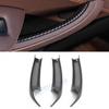3Pcs Carbon Interior Door Handle Cover Pull Trim For BMW X3 X4 F25 F26 2010~2017