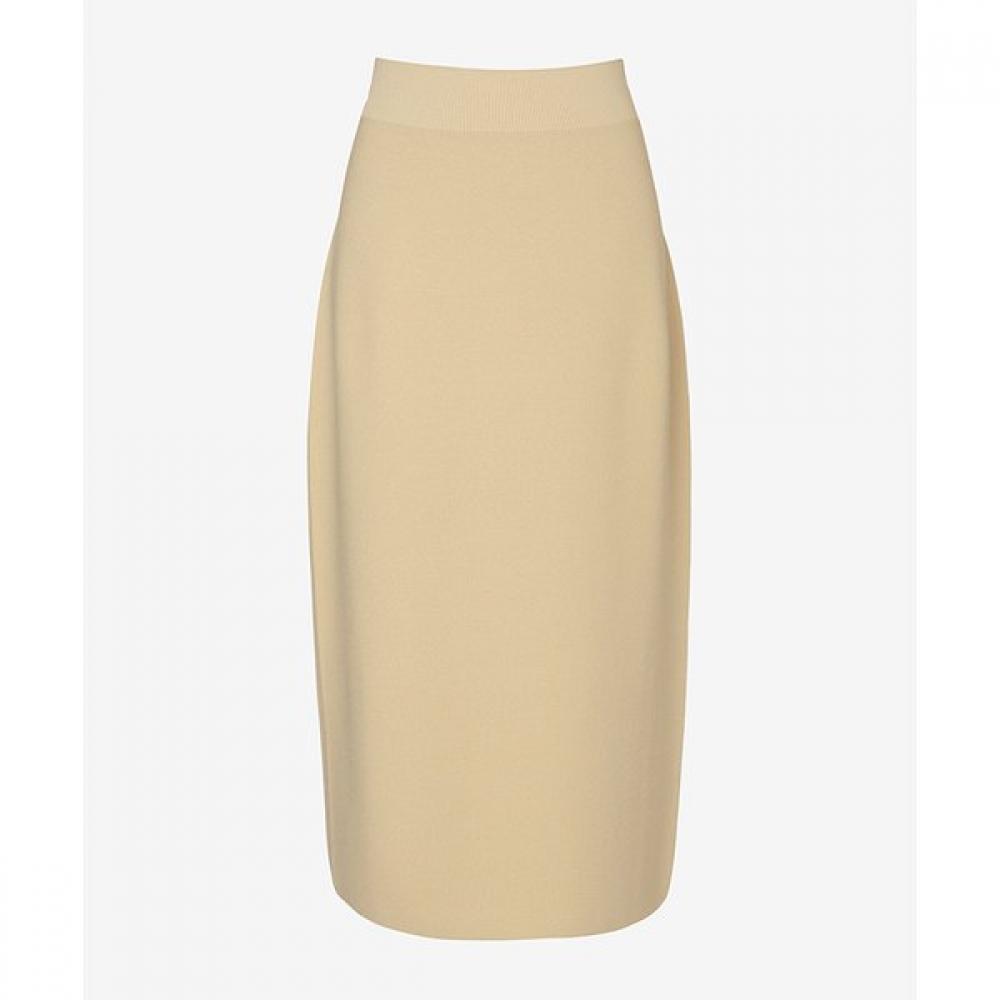 2nd Skin Air Knit YArn Semi A Line Long Skirt Afwss2200 FREE/CREAM OLIVE