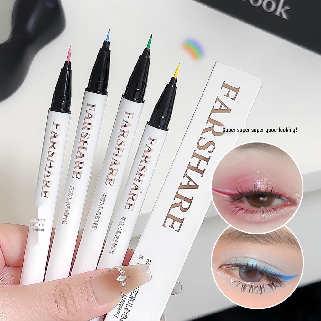 Huaxueer Quick-Dry Waterproof Eyeliner Pen - Ultra-Fine, Smudge-Proof, Long-Lasting Color for Cosplay and Stage Makeup
