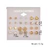 12 Pairs Minimalist Jewelry Gift Hoop Ring Earrings Set Ear Stud Pearl Zircon