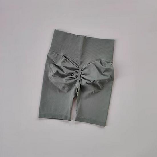 

Бесшовные спортивные шорты с высокой талией и эффектом пуш-ап для женщин - Европейский и американский стиль, средней длины, идеально подходят для бега, велоспорта, йоги, тренировок Small светло-серый