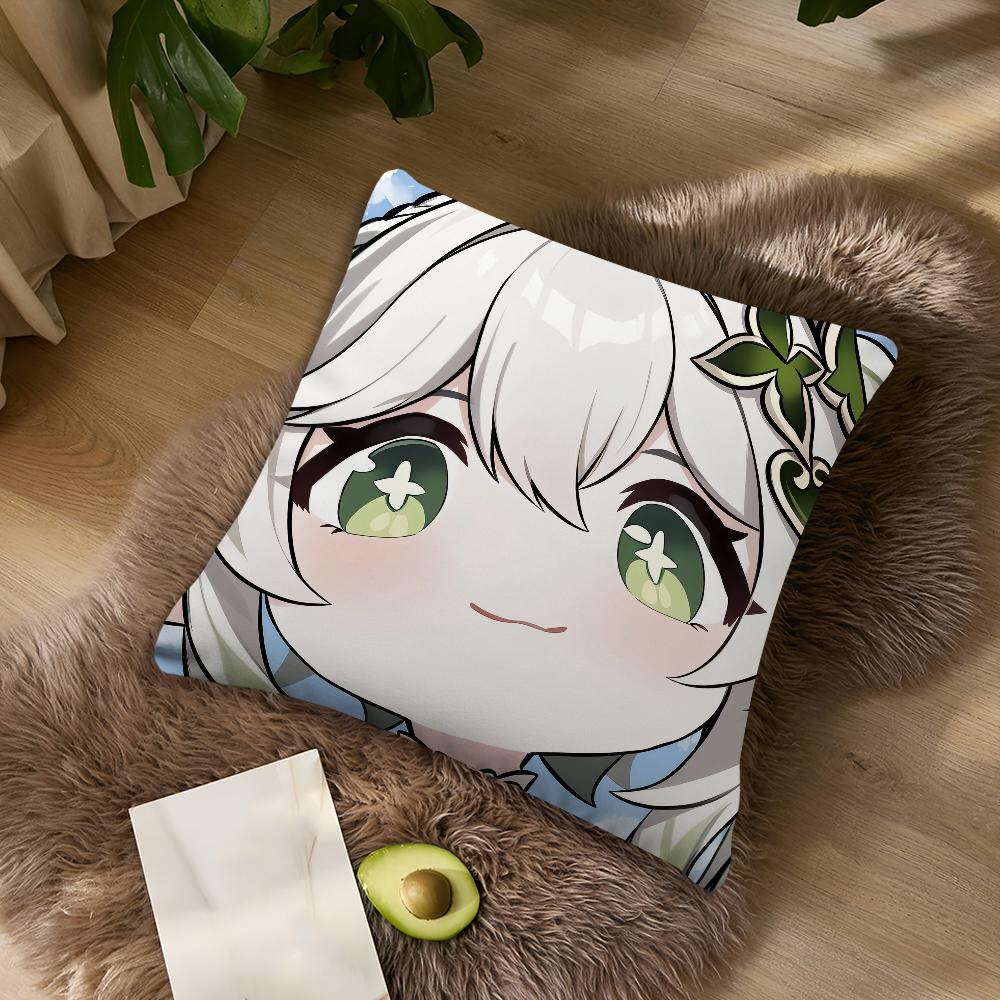 Genshin Impact Cute Q Version Mavuika For Bedroom Car Coffee Shop Room Soft and Living Room Sofa Decorative Pillow Cover Case