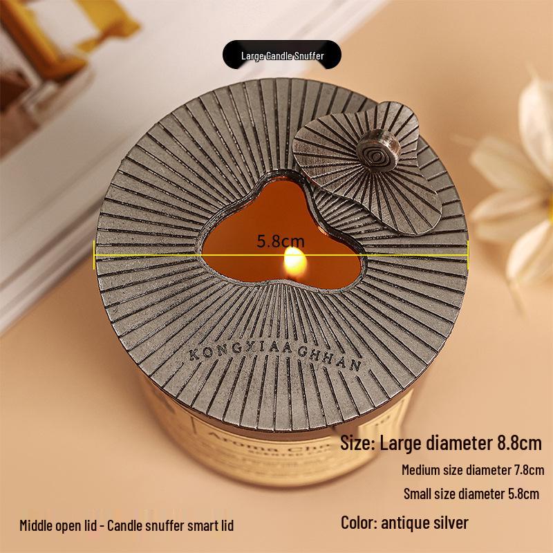 Aroma Candle: Heat-Gathering Alloy Lid for Even Burning with Snuffer
