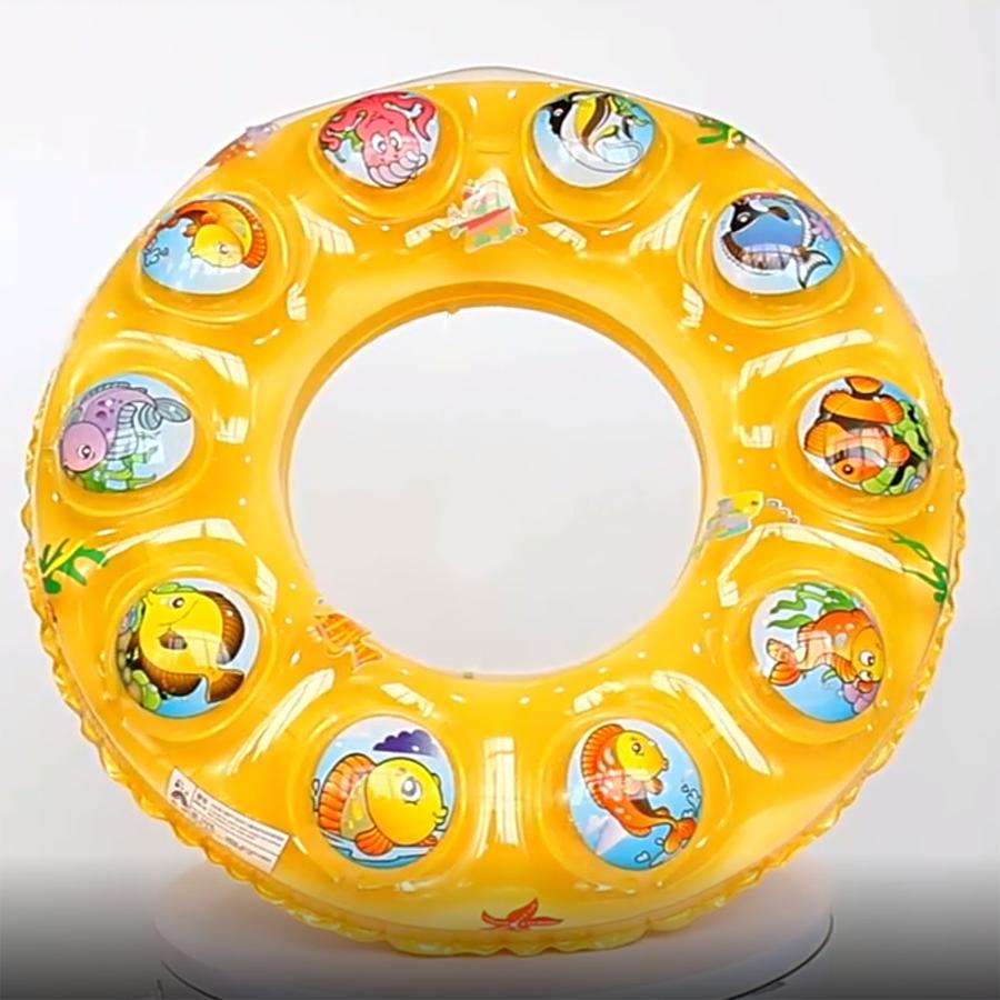 1 buc. Airbag dublu îngroșat Cerc de înot gonflabil de cristal pentru piscină de vară pentru copii, jucării de plajă pentru siguranță în apă plutitoare